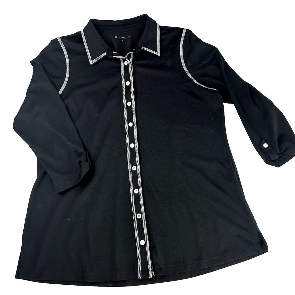 E.L.I Made in Peru Effortless Classy‎ Closet Staple Chic Black/White Size L